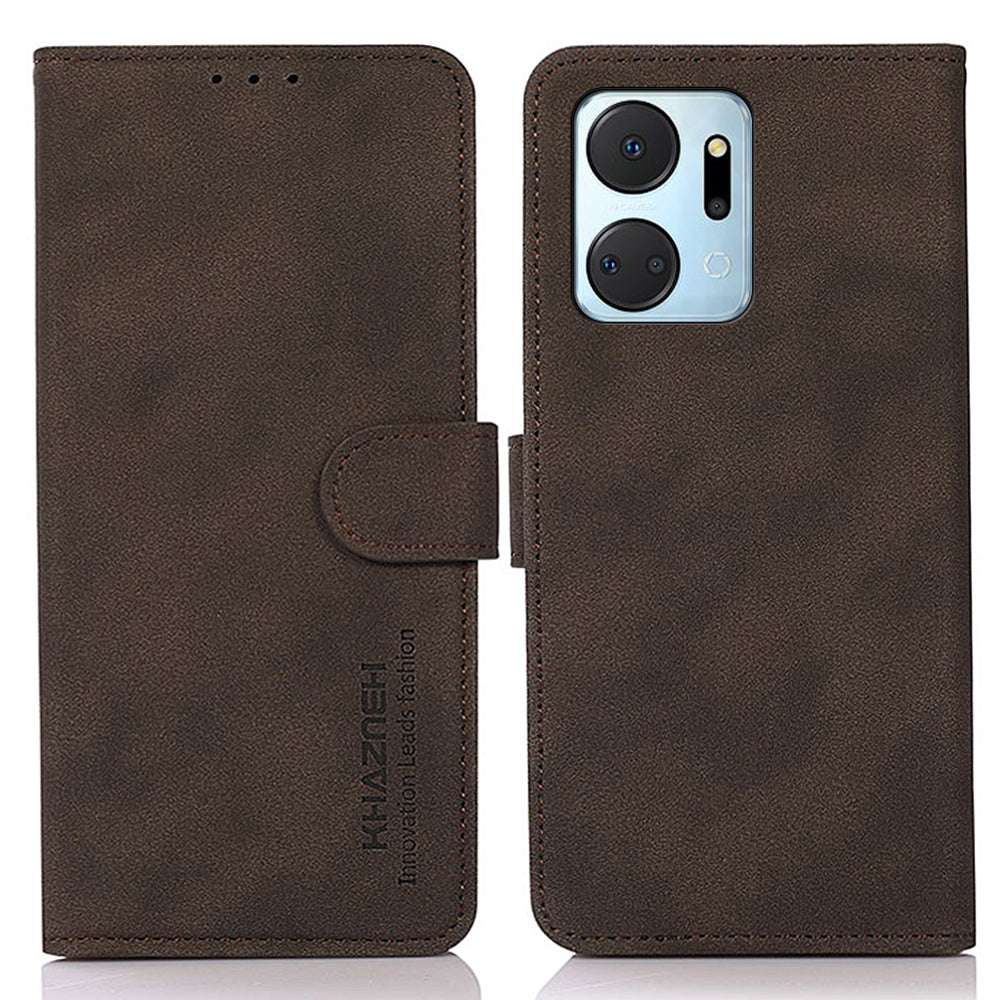 KHAZNEH For Honor X7a 5G Textured PU Leather Anti-drop Cover Cell Phone Wallet Case with Stand KHAZNEH For Honor X7a 5G Textured PU Leather Anti-drop Cover Cell Phone Wallet Case with Stand